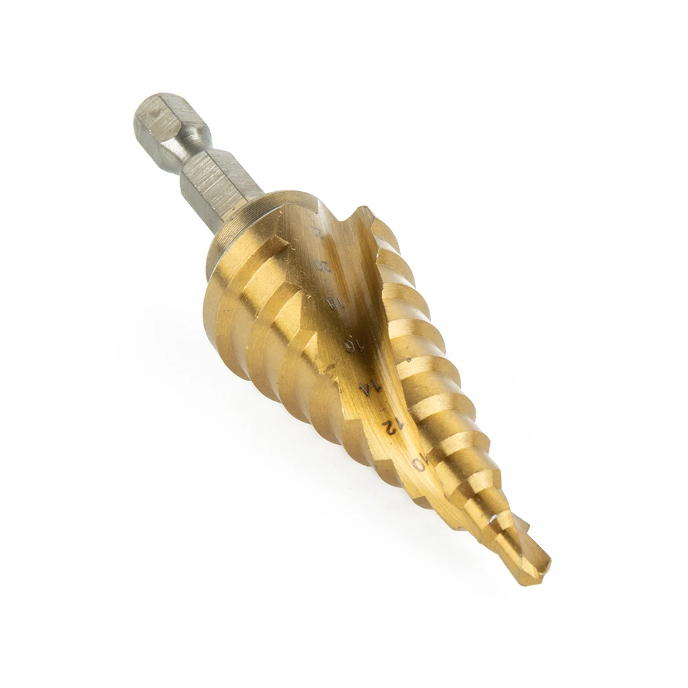 4-22mm hss espiral canelada passo cone broca carboneto de titânio mini cortador de buraco rebarbação chanfradura bancada broca ferramentas elétricas dril