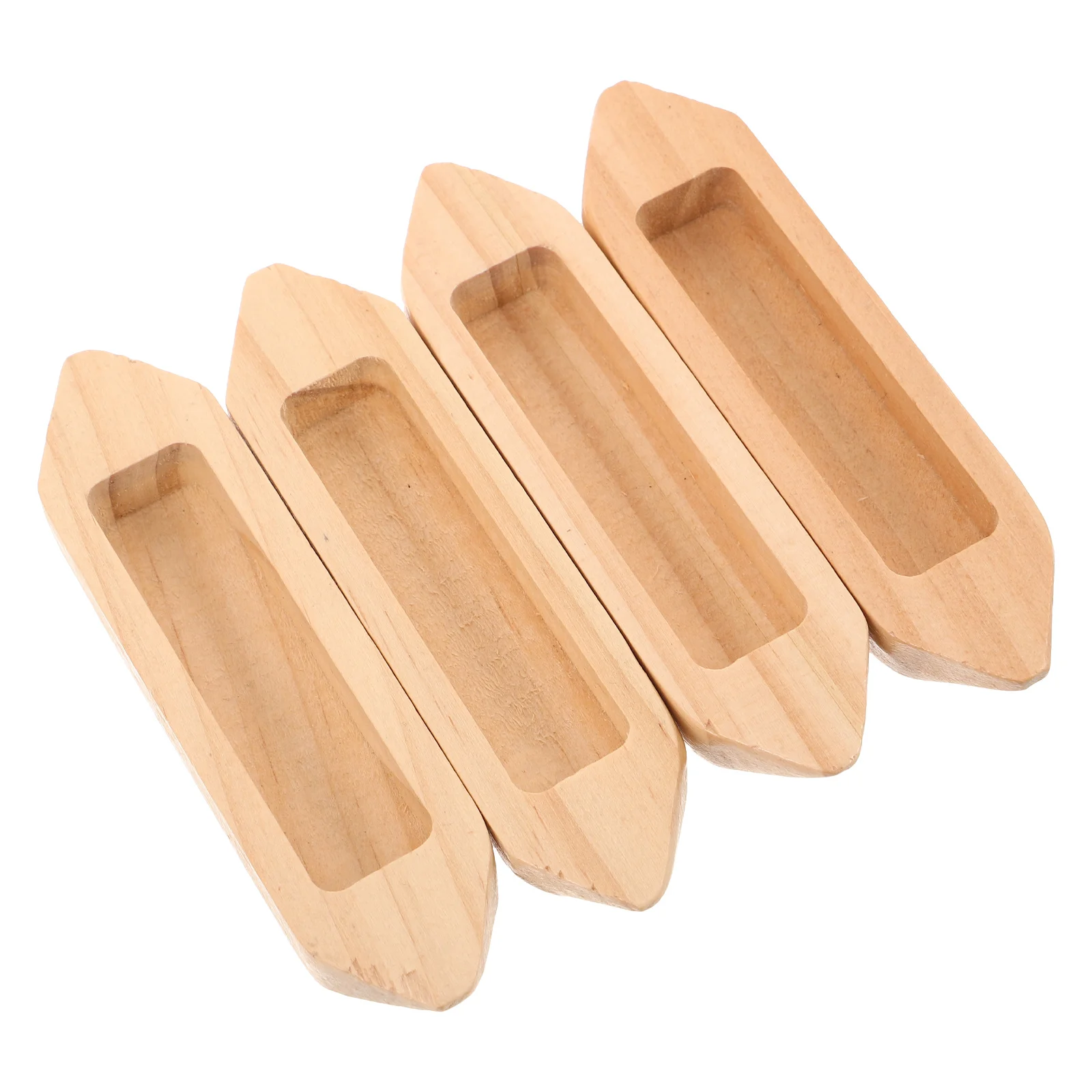 4 قطعة قارب خشبي زورق صغير غير مكتمل من الخشب الطبيعي للأطفال قارب حمام عائم للعب الحسي مجموعة أدوات يدوية تعليمية مائية