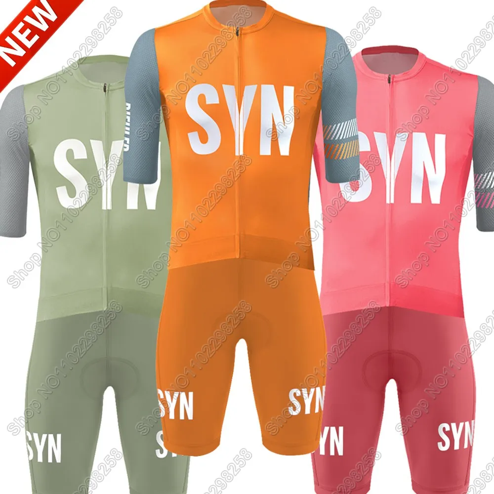 

2025 SYN Team Оранжевый Розовый Зеленый Комплект велосипедного трикотажа Одежда для велосипеда Рубашки для шоссейного велосипеда Костюм Шорты для велосипедного нагрудника MTB Ropa Maillot