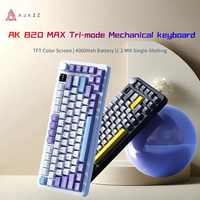 AJAZZ AK820 MAX Mechanical Keyboard RGB Tri-Mode Gaming 75% Gasket-mounted Bluetooth/2.4G Wireless/Type-C Wired,Ice Cream Axis