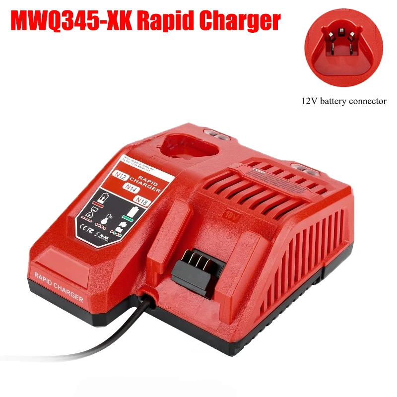 

ALASICKA Power Tool Battery Charger Compatible with For Milwaukee M-18/M12 12V Lithium Batteries Rapid Charger Replacement Part