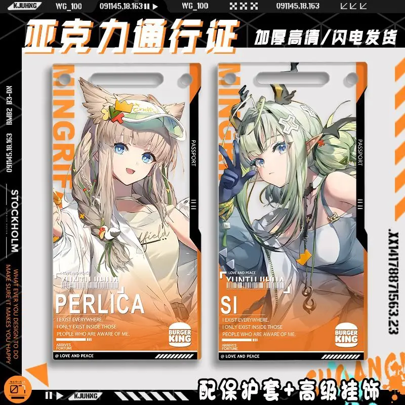 Game Arknights:Endfield Anime Acrylic Pass Check Logos Argent Flow Perlica Si Bag Pendant Keychain Ornament  Xmas Birthday Gift