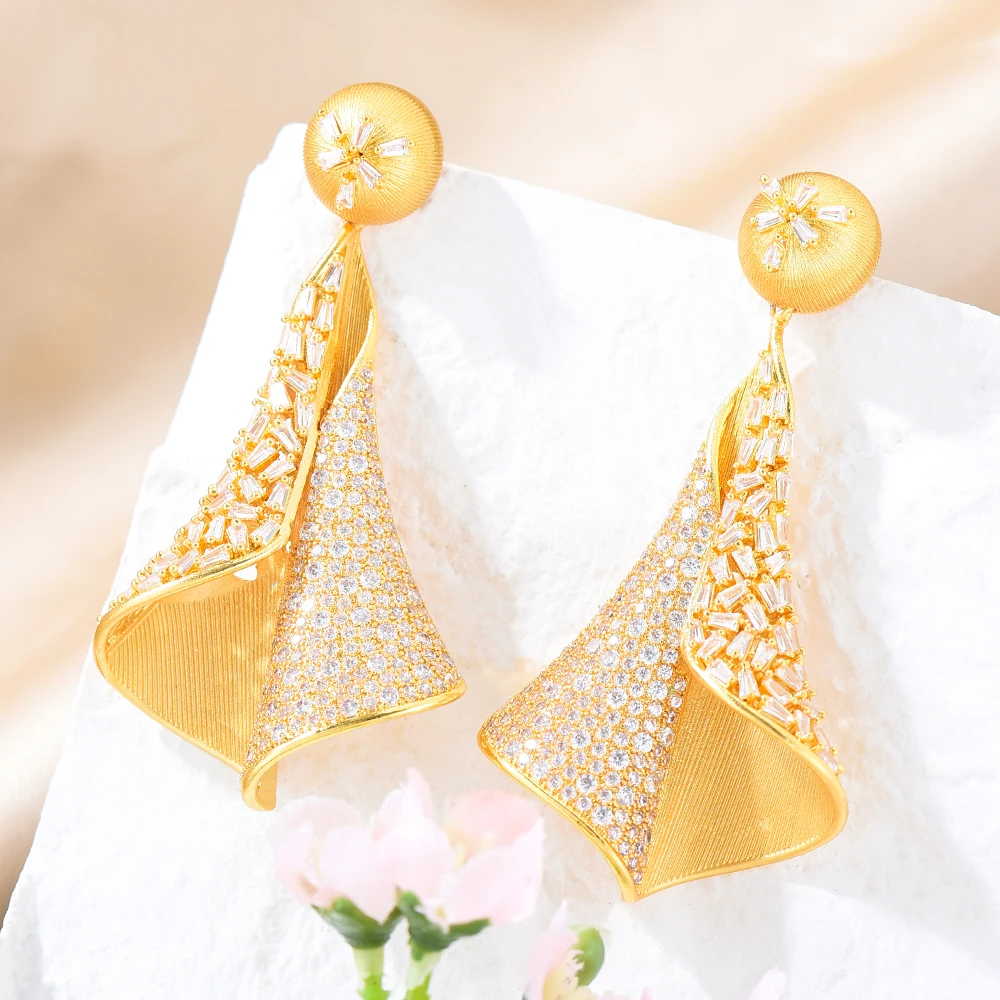 

Kellybola NEW Original Big Drop Earrings for Women Fine Bridal Wedding Party Luxury Gorgeous Top Shiny Jewelry High Quality
