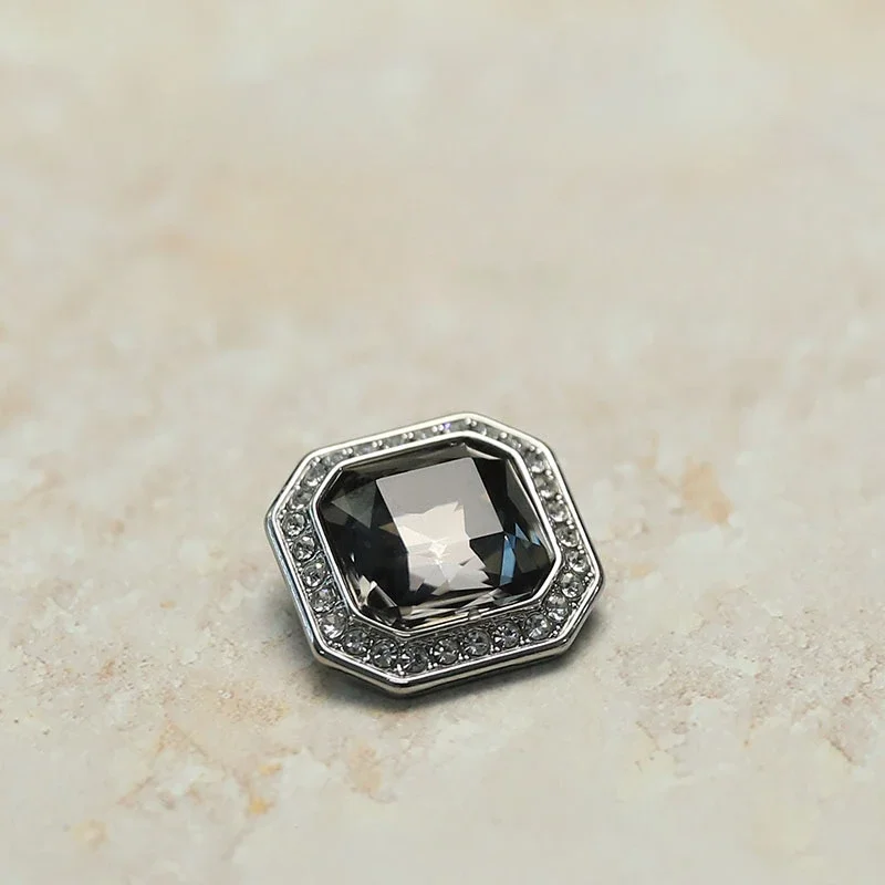 5pcs Fashionable Diamond Buttons 20mm High Quality Square Metal Shank Buttons Clothes Decorative Buttons