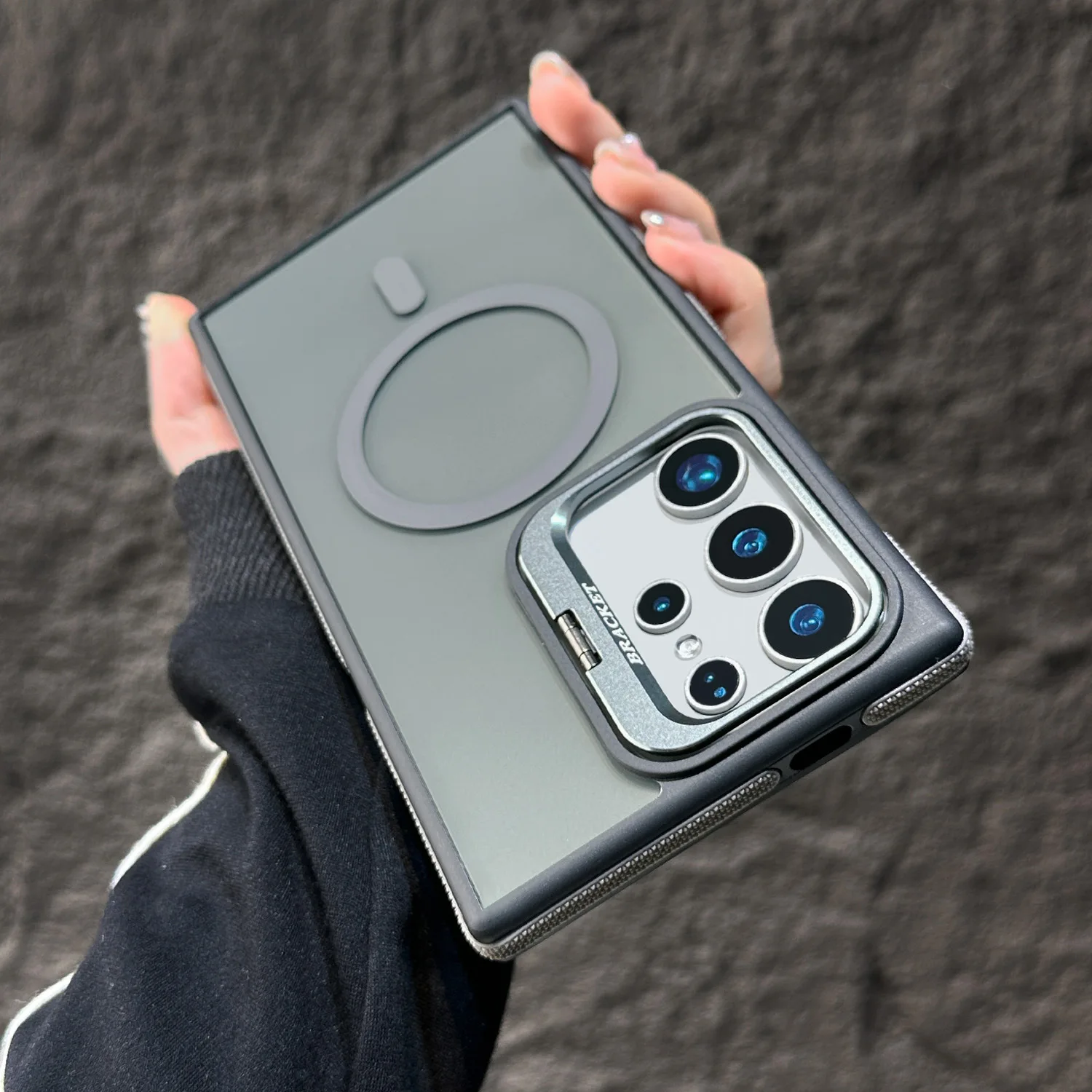 Luxuriöse magnetische Hülle für Samsung S25 Ultra S24 Ultra Funda, Metalllinsenschutz, Ständer, stoßfeste Abdeckung, Stoßstangenschale