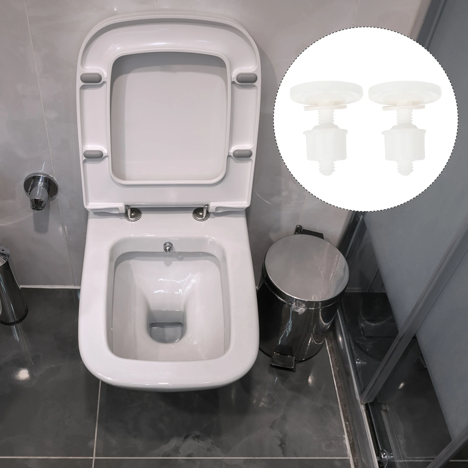 2Set Toilet Bowl Screws for Seat Fixing Premium Plastic Bolts and Nuts Replacement Hardware Installation Accessory Kit