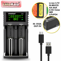 Liitokala Lii-S2 Lii-S4 Lii-C2 Lii-500 LCD 3.7V 1.2V 18650 18350 18500 14500 26650 AA NiMH Rechargeable Lithium-Battery Charger