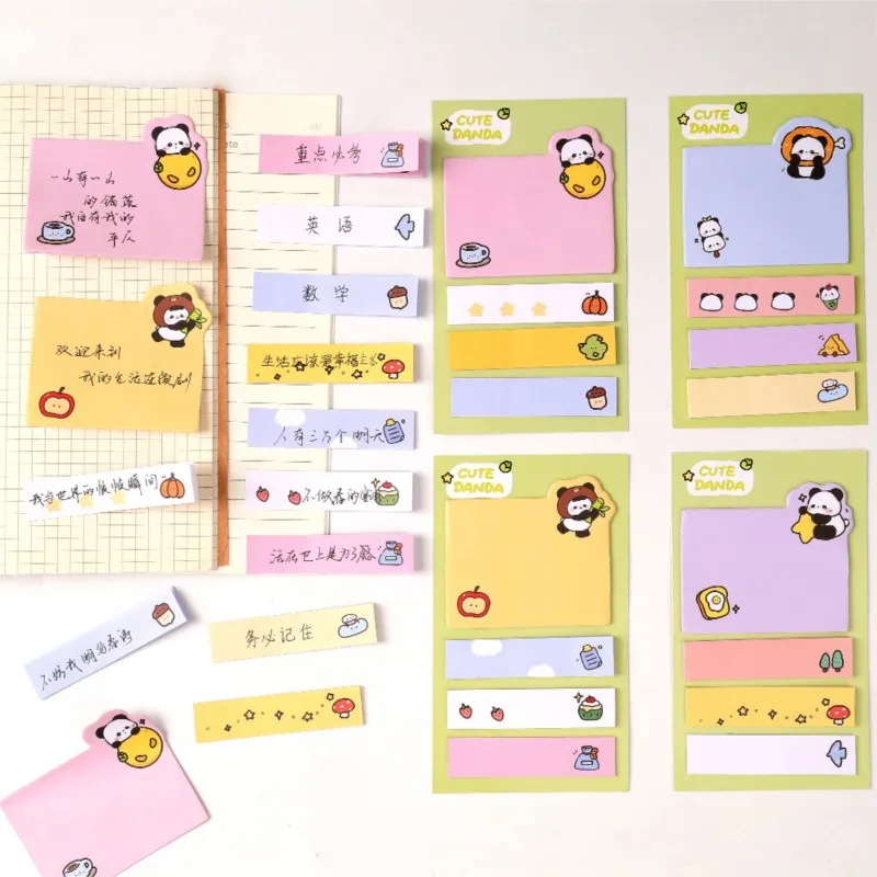 Kawaii الباندا ملاحظات لاصقة لطيف الإبداعية N مرات آخر لوحات مذكرة مكتب القرطاسية المدرسية ملصقات بمادة لاصقة رسالة المفكرة #1