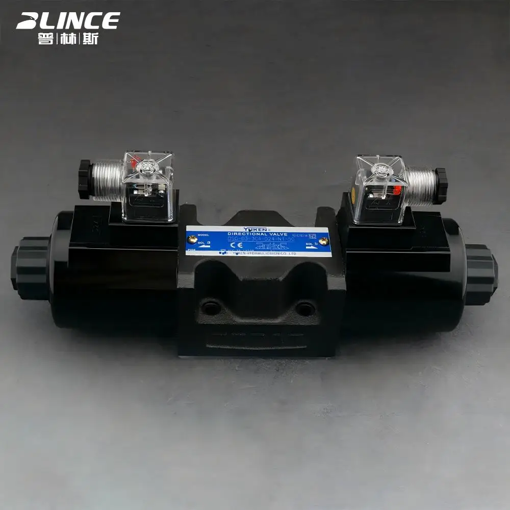 YUKEN 4/3 Way DG4V DSG Hydraulic Solenoid Valve 3/8 Inch Port DC 12V 24V Solenoid Coil al Hydraulic Control Valve