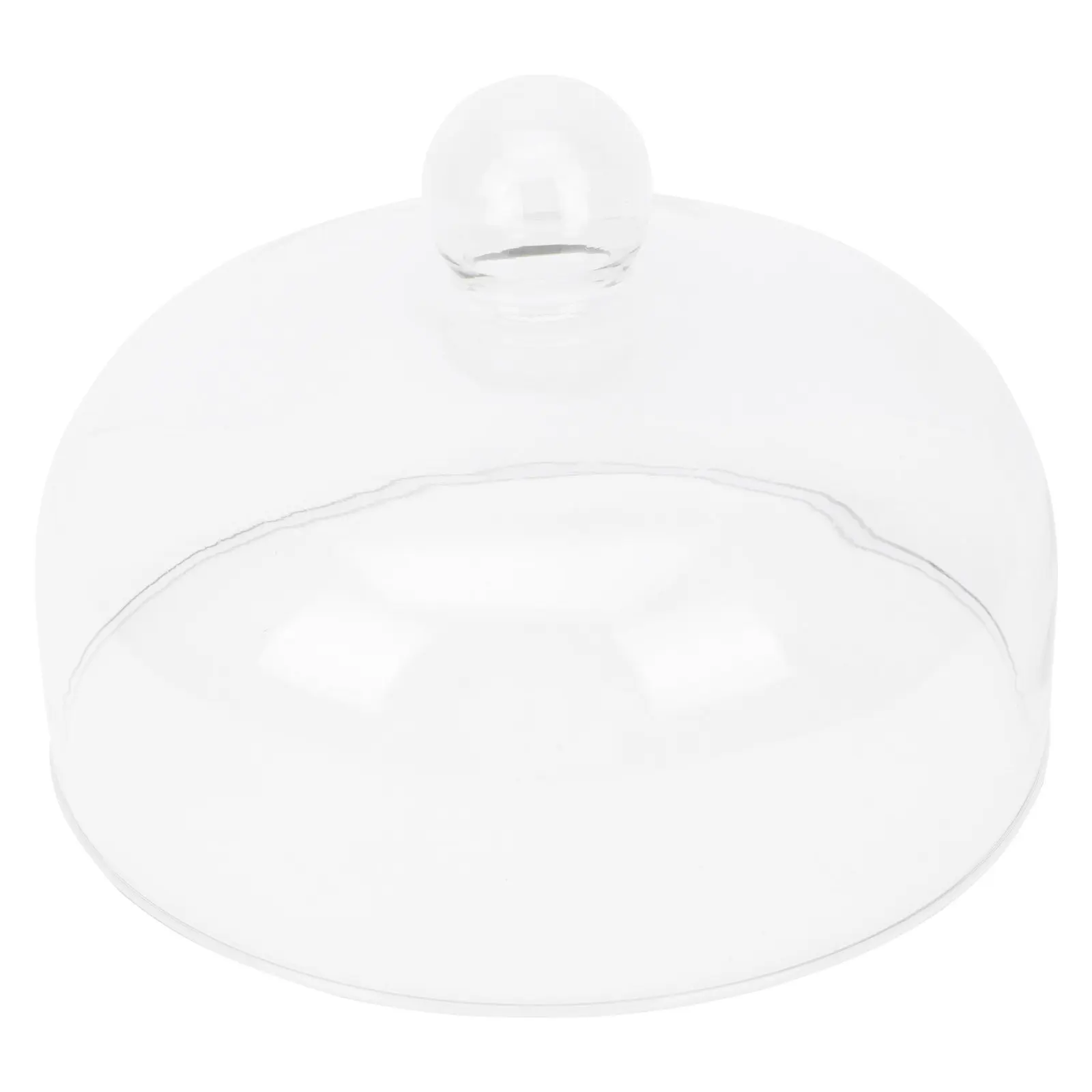 1Pcs Transparent Dessert Cover Lead-Free Glass Food Protector Splash-Proof Party Cake Shield Round Handle Easy Clean Cover