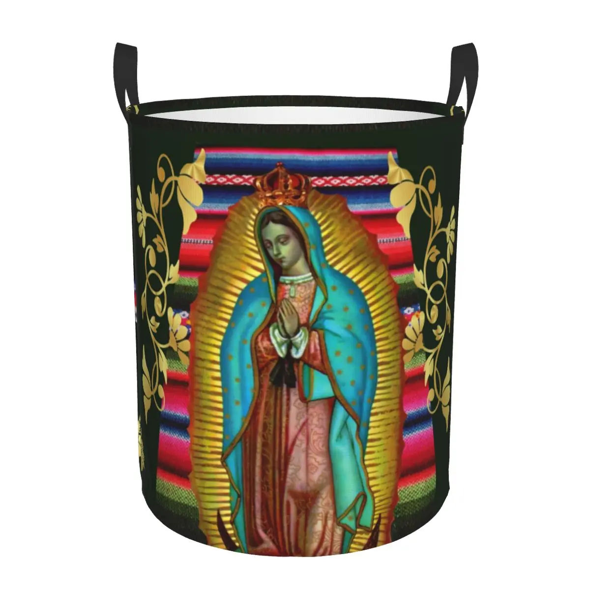 Our Lady Of Guadalupe Virgin Mary Laundry Hamper Large Storage Basket Jesus Mexico Christian Girls Boys Toy Organizer