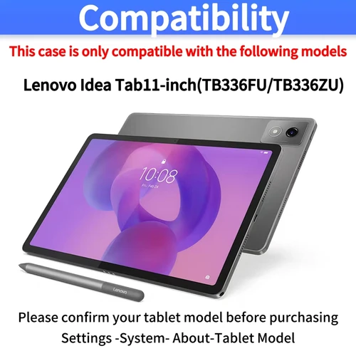 Imagen 2 del producto Funda para Lenovo Idea Tab 11 pulgadas TB336FU/ZU, funda para teclado Bluetooth inalámbrico para Lenovo Idea Tab 11 pulgadas, teclado extraíble