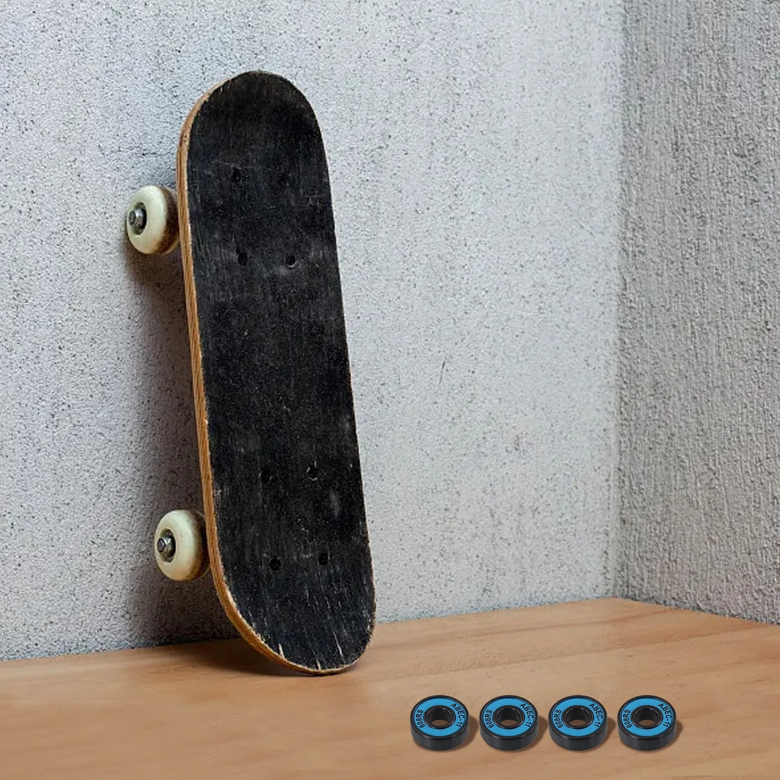 608RS ABEC-11 Skateboard Bearings Pack of 8 with Integrated Spacer for Longboard Scooter and Spinner Applications