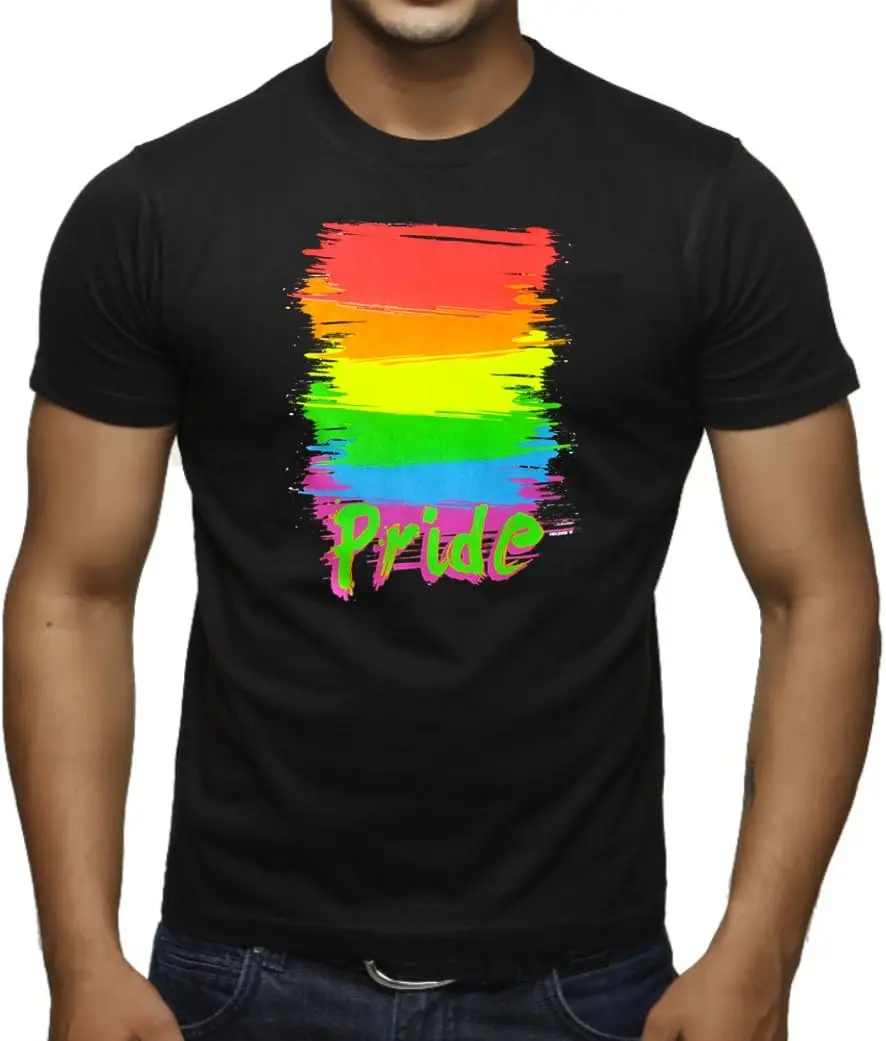 

Rainbow Gay Pride T-Shirt Black Men's XS-3XL