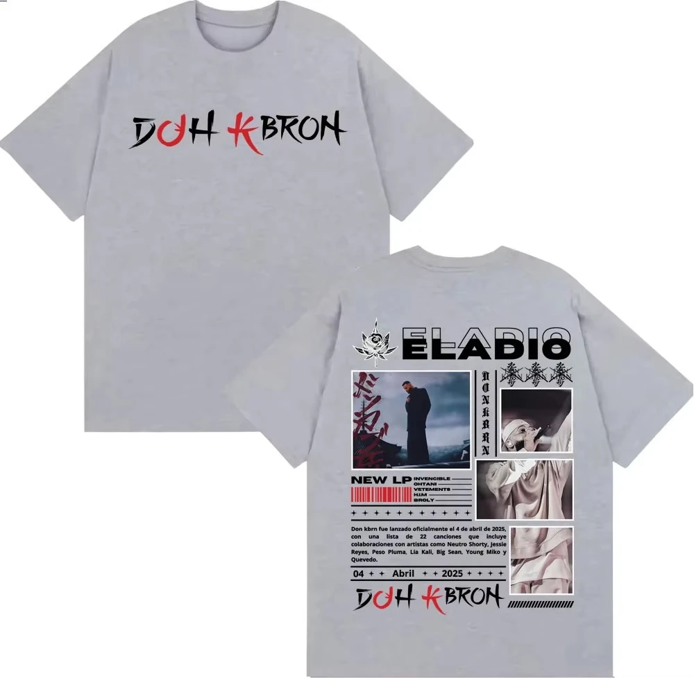 مغني الراب Eladio كاريون Don Kbrn 2025 جولة تي شيرت الرجال النساء Harajuku Y2k المتضخم تي شيرت القطن عادية كم قصير تي شيرت #4