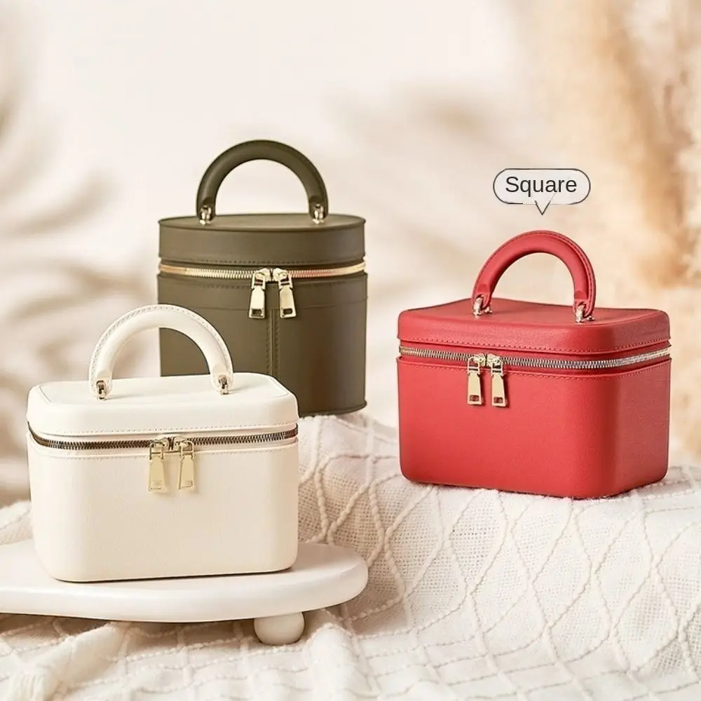 

New Squared/Round Makeup Bag Multifunctional Large Capacity Travel Wash Bag Waterproof with Handle Cosmetic Bag