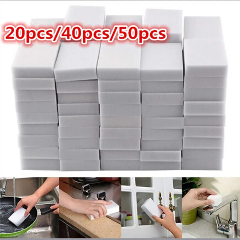 

50pcs Sponge Premium Sponge For Cleaning Cleaning Kitchen White Dish Washer High Density Detergent Glass Furniture