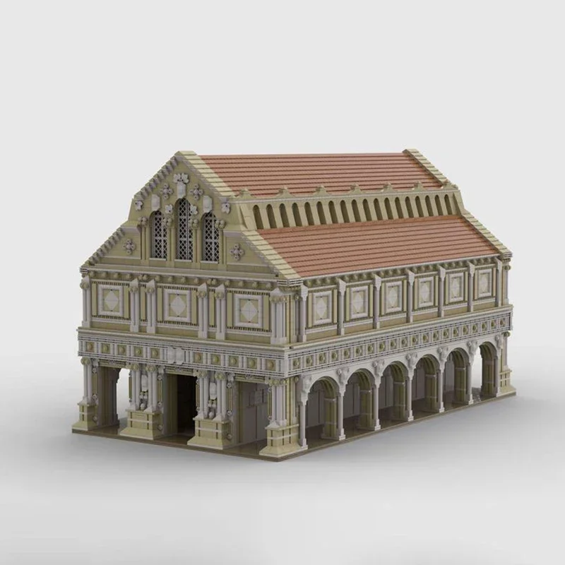 City Street View Series Moc Building Bricks Ancient Roman Basilica Model Building Technology Modular Block DIY Toy Holiday Gifts