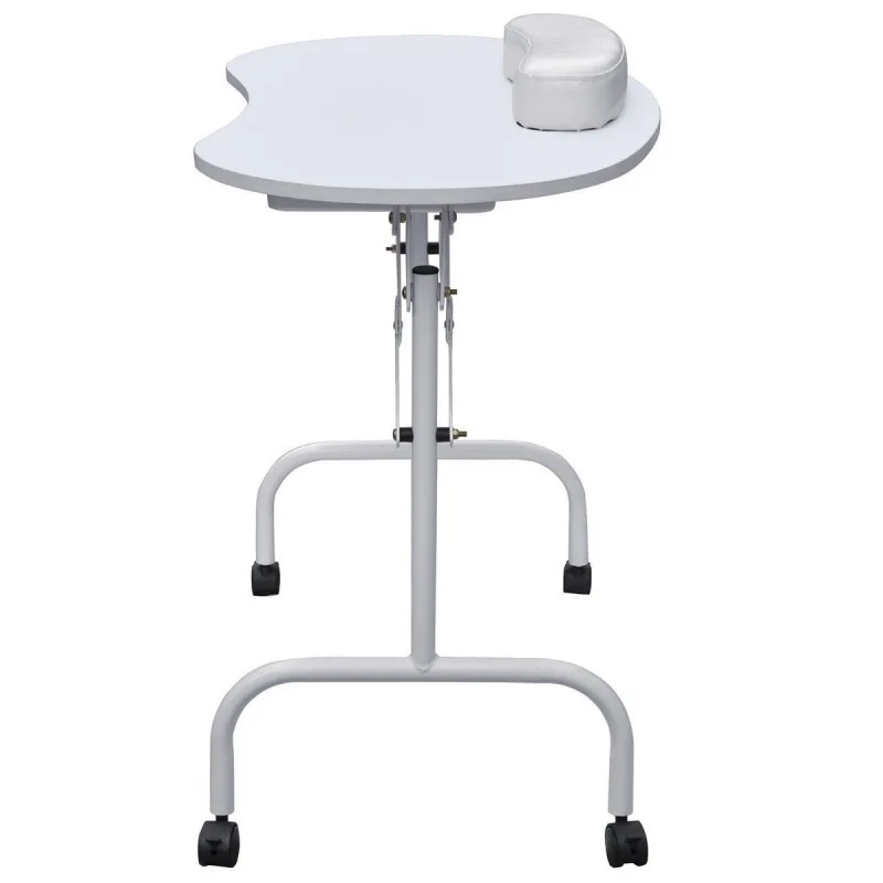 Folding Manicure Table Nail Beautician Desk with Lockable Wheels & Bag Beauty Salon Furniture