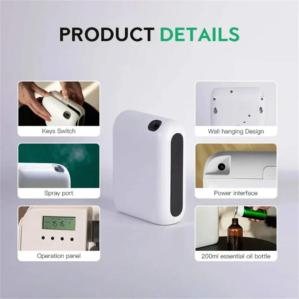 500m³ Room Fragrance Aroma Diffuser Perfume Electric Aromatic Spray Machine Electric Smell Home Bluetooth Air Freshener Machine