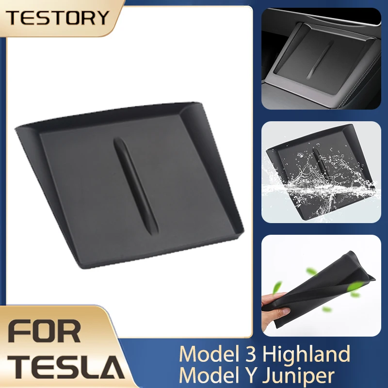For Tesla Model Y Juniper 2026 Accessories Wireless Charging Pad Silicone Non-slip Pads For Tesla Model 3 Highland 2024-2026