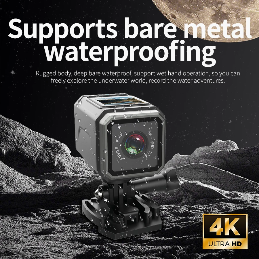 Picture 4: 4K EIS Action Camera 125° Wide Angle WiFi Waterproof Anti-Shake Voice Talk with Mount Long Lasting for Motorcycle Diving