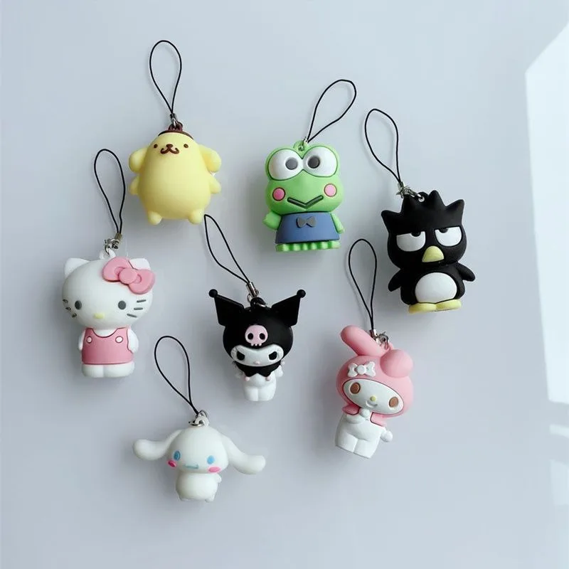 Creative new kawaii Cinnamoroll Hello Kitty My melody BadBadtz-maru Keroppi mobile phone pendant girl heart Sanrio cute lanyard