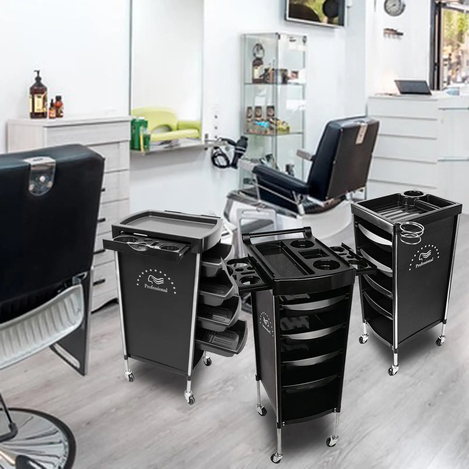 Ruchomy Rolling wózek ogólnego przeznaczenia, Salon Rolling organizatorzy z kołami, jeżdżący koszyk dla Salon stylista fryzjer Rack Tool