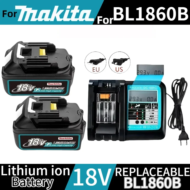 

Original 18V 8Ah For Makita Rechargeable BatteryFor Makita Power Tools with LED Li-ion Replacement LXT BL1860B18V 12.0Ah