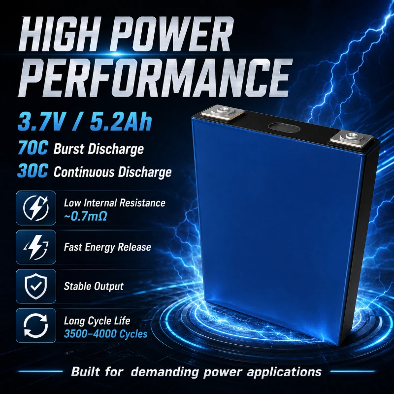 5200mah 3.7V Ternary High Rate Battery Cell  Instant 70c Continuous 30c Strong Start Power Supply Power Battery Pack
