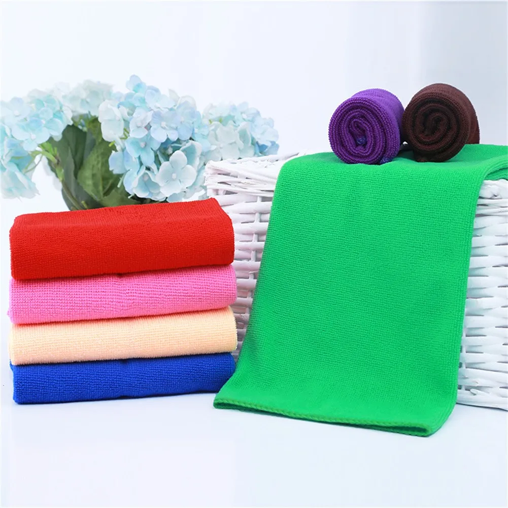 1/10Pc Microfiber Car Cleaning Cloth Strong Water Absorbent  Lint Free Red Wash Towels For Kitchen Bathroom Home Car Accessories