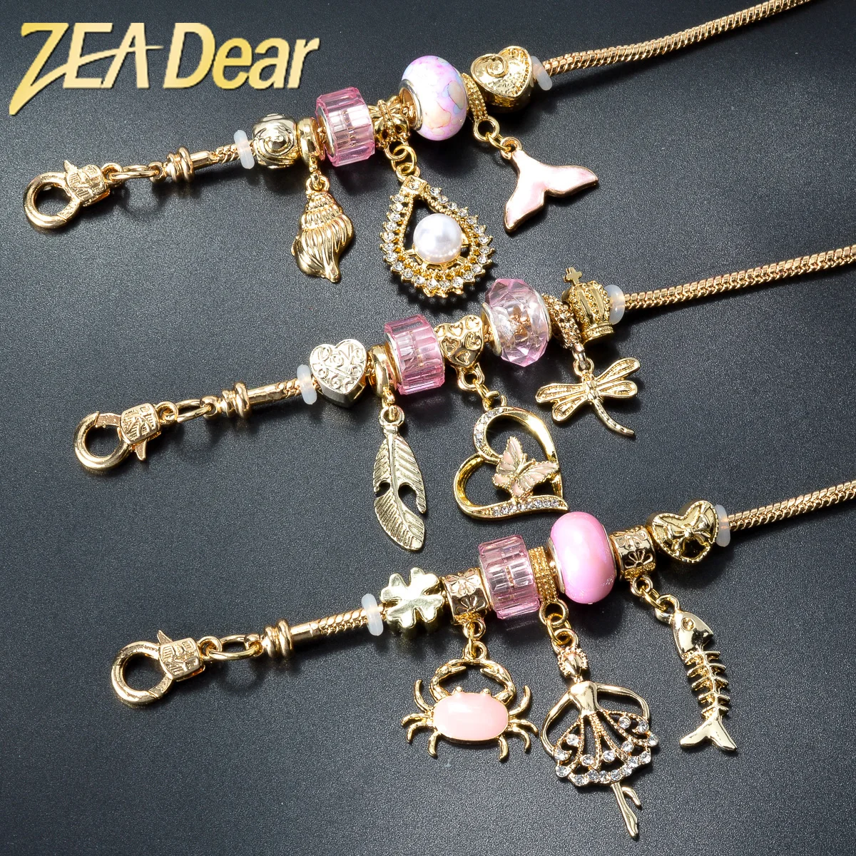 

ZEADear Jewelry Y2K Stainless Steel Pandora Bracelet Water Drop Conch Charms Bracelets For Women Girls Daily Wear Gift Wholesale