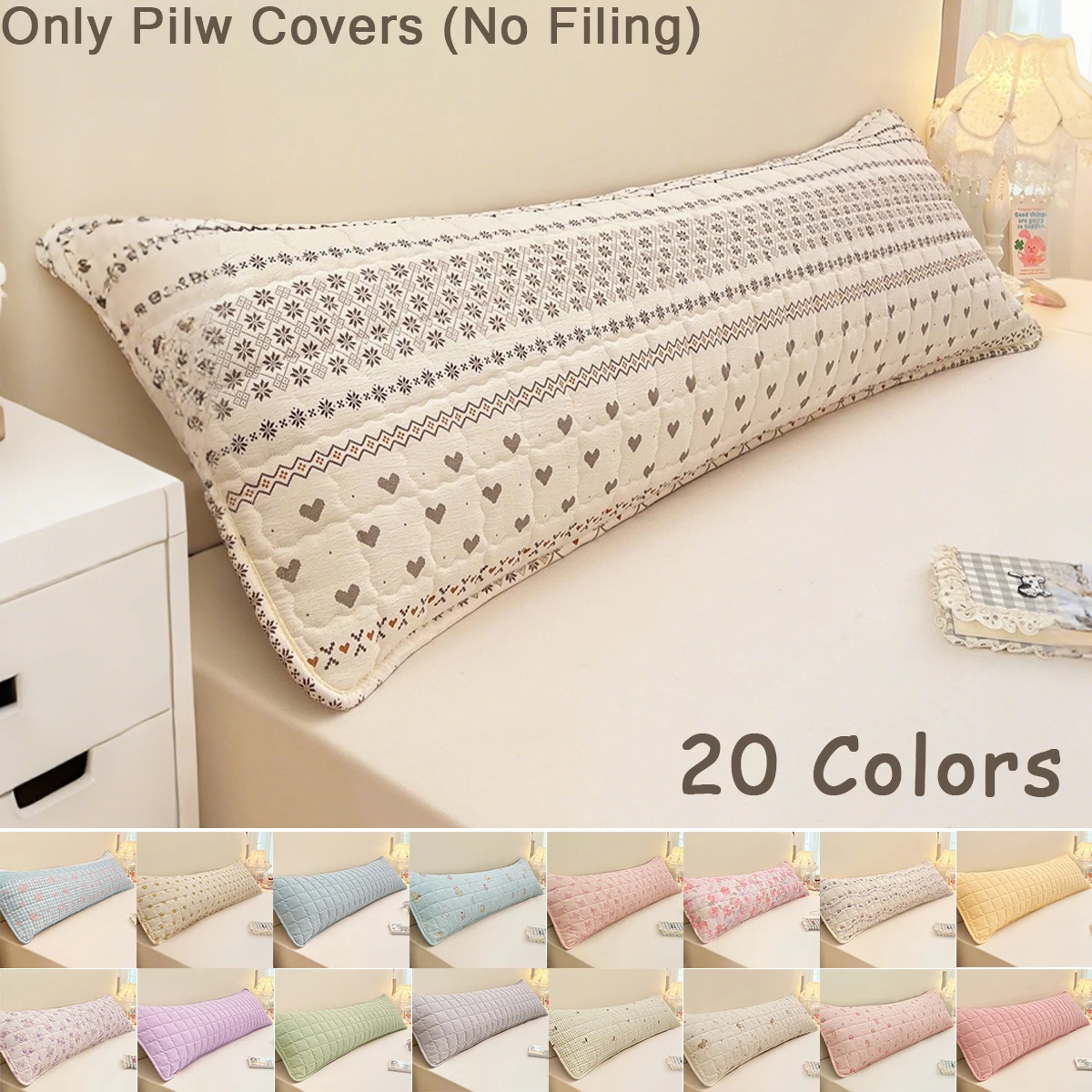 

1pc Soft Friendly Quilted Pillowcase Envelope Closure Machine Washable All-Season Comfort for Bedroom Decor(Excluding Fillers)