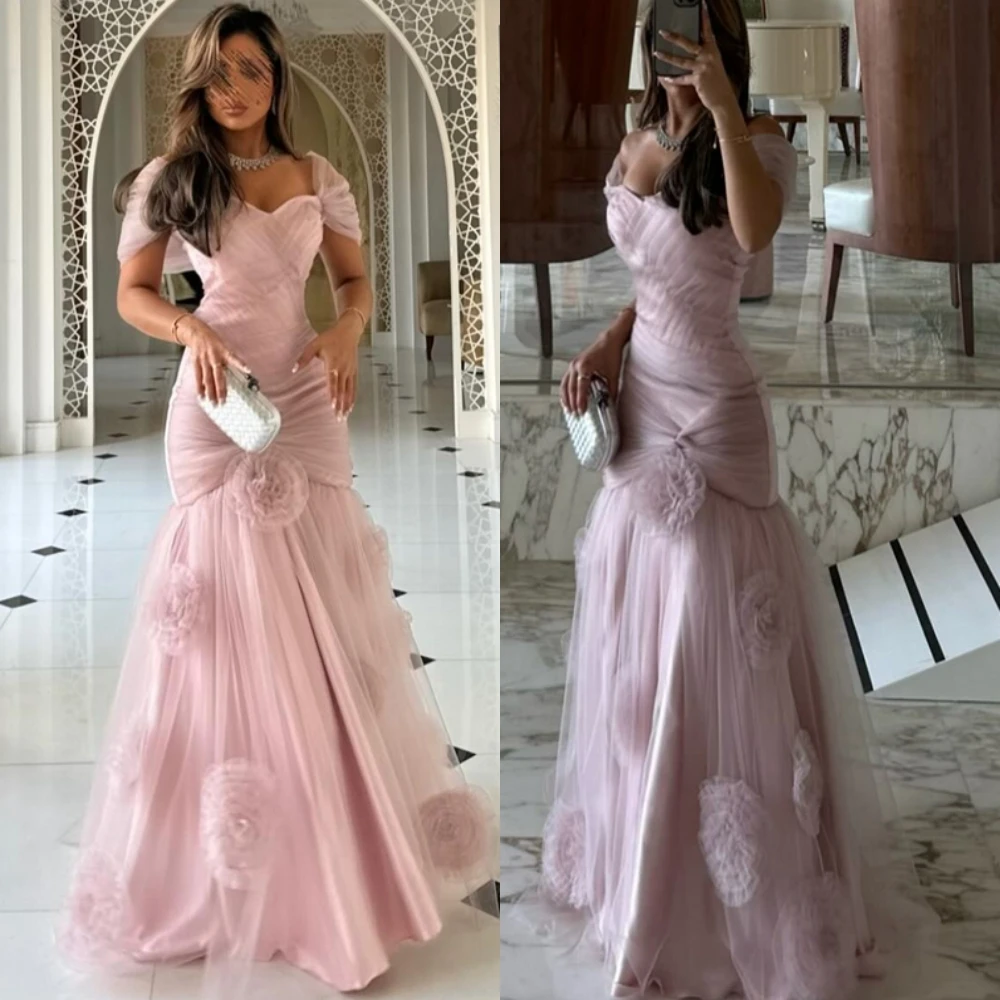 

Customized See Through Organza Mermaid Evening Dress Graceful Off the Shoulder Prom Dress Temperament Special Occasion Gowns