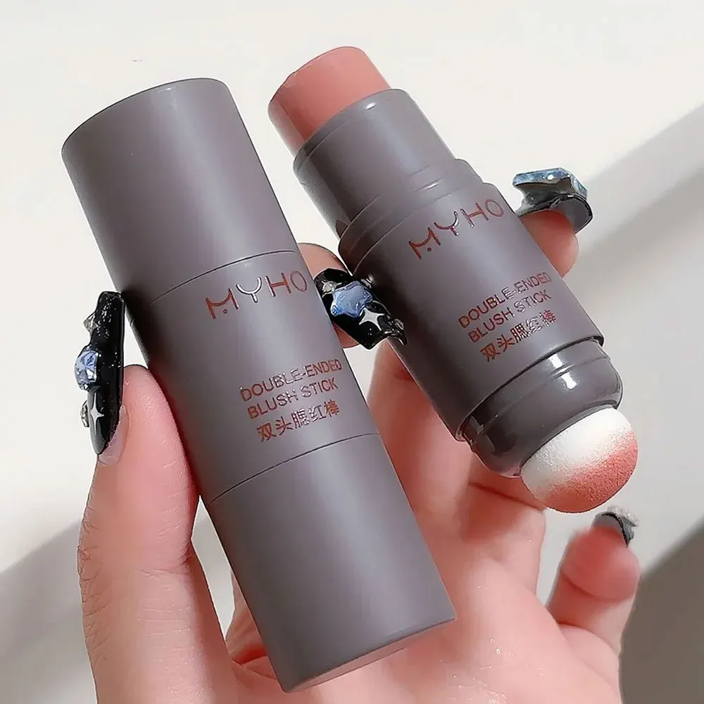 บลัชออนแบบแท่งสองด้านสีขยายออกได้สีธรรมชาติยาวนานติดทนนานแต่งหน้าขาวดำครีมบลัชออน