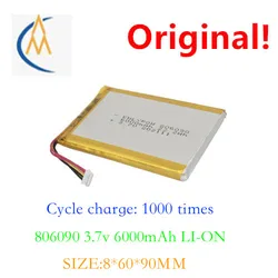 806090 polymer lithium battery 6000mah-3.7v mobile power storage battery toy backup power supply with protection board emergency