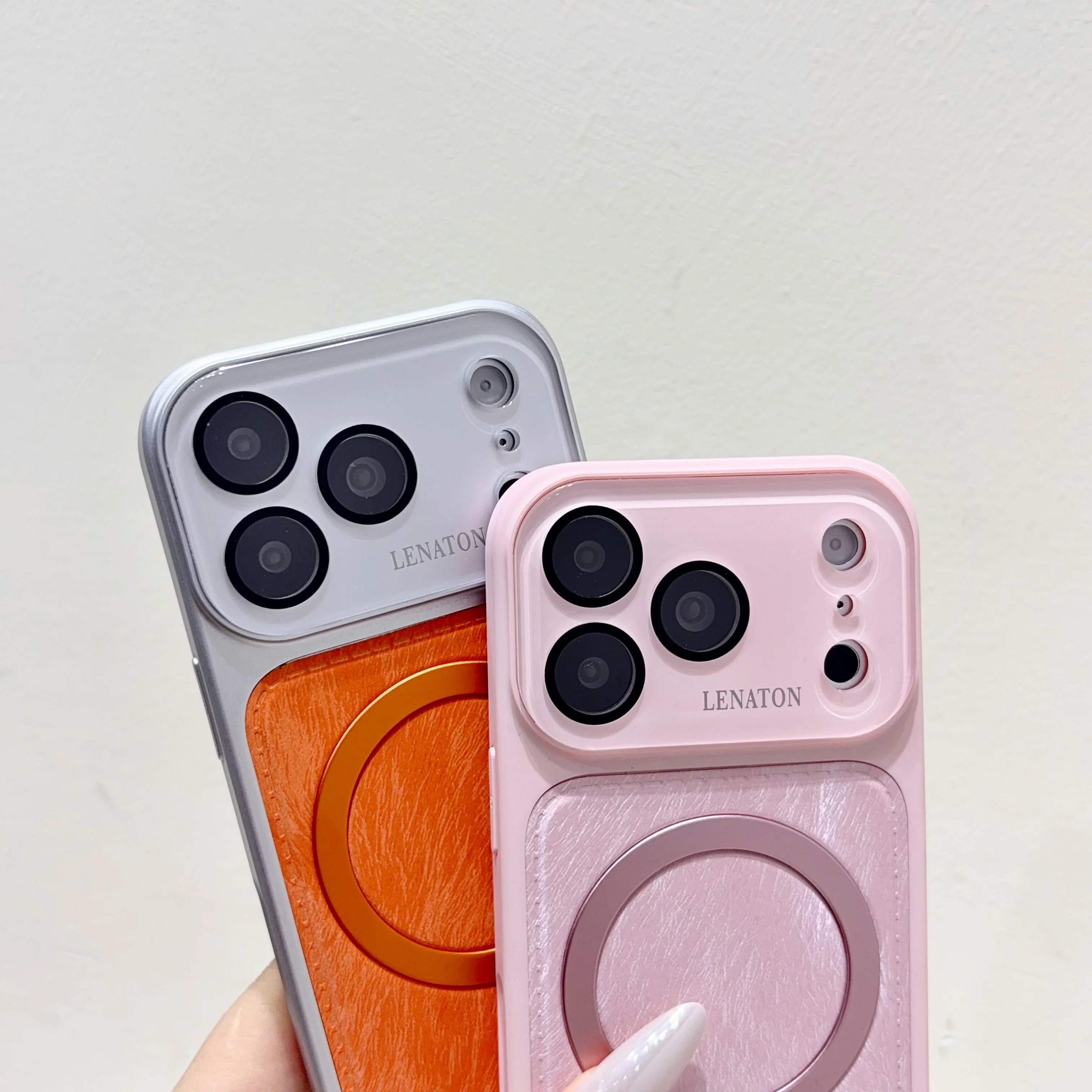 Luxury Feather Yarn Pattern Magnetic Phone Case For iPhone 18 17 16 15 14 13 12 11 Pro Max Plus Anti-Fingerprint Large Window