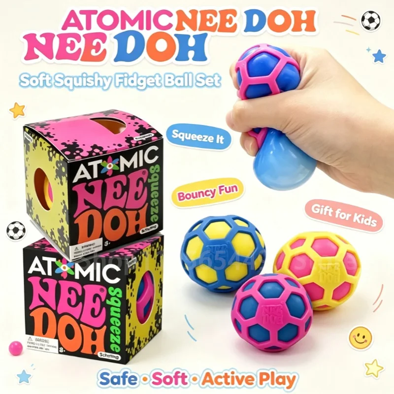 Schylling Needoh Atomic Stress Relief Orb Squishy Gadget Mystery Box Adult Favor Anti‑Anxiety ADHD Sensory Fidget Squeeze Toy