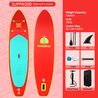 FunWater Inflatable Stand Up Paddle Board Paddling Board Surfboard Sup Board 350x87x15CM with Accessory Water Sport Paddle Board