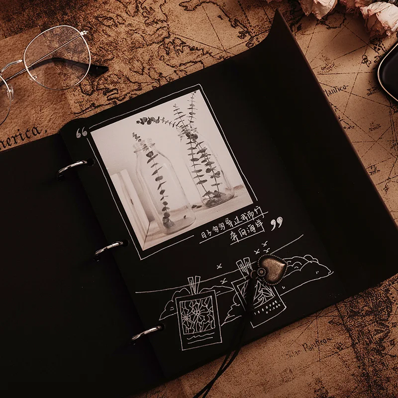 1pcs Photo Album Handmade Scrapbook Children Growth Memory Book for Instant Photos ID Cards Office Stationery Organizer