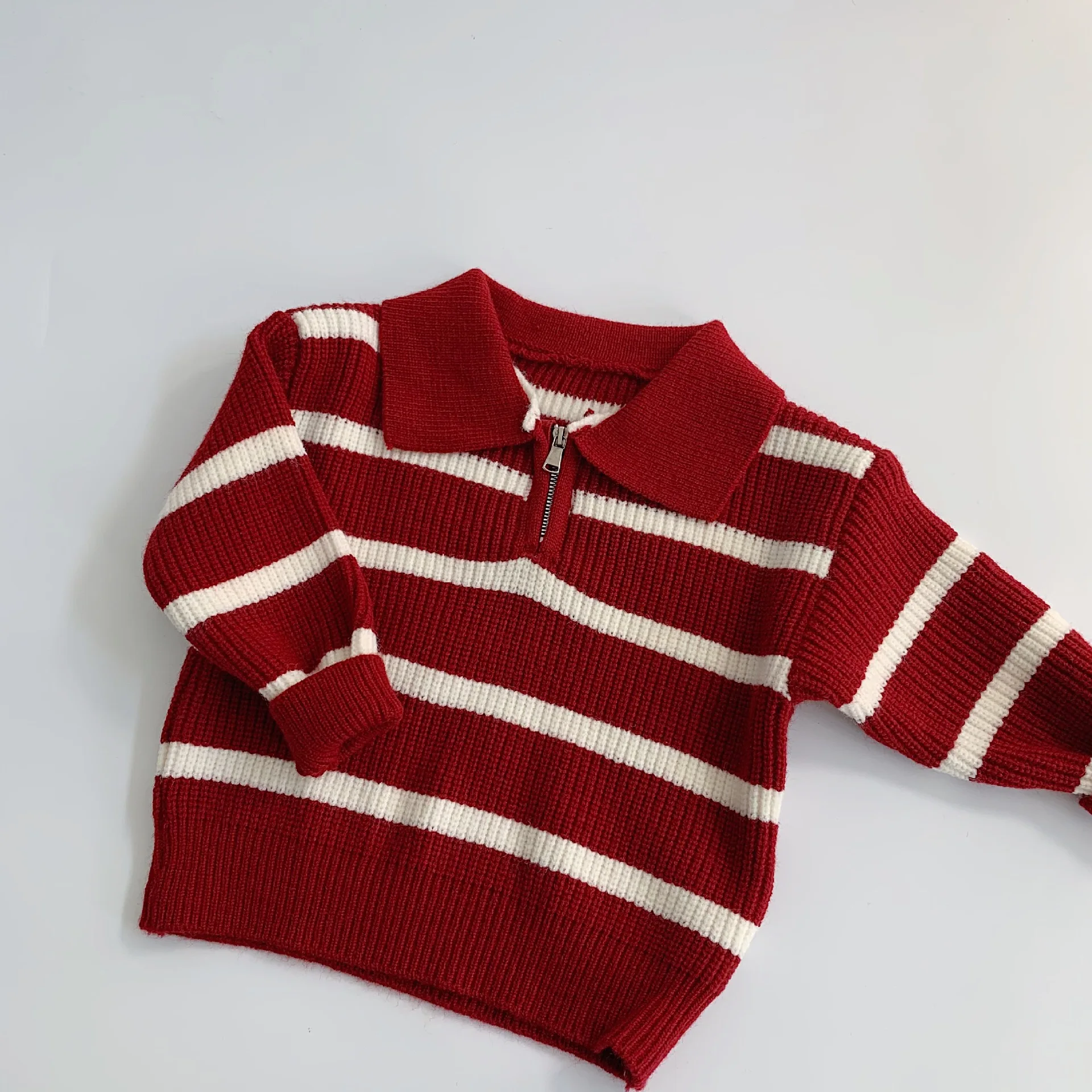 Children Clothing Fashion Warm and Comfortable Sweater 2024 Winter New Striped All Match Top Boys and Girls Knit Pullover