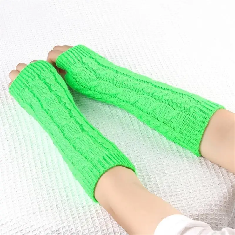 652F 2lots Versatiles Female Arm Covers Unisex Crochet Half Finger Arm Warmers for Casual and Work Settings