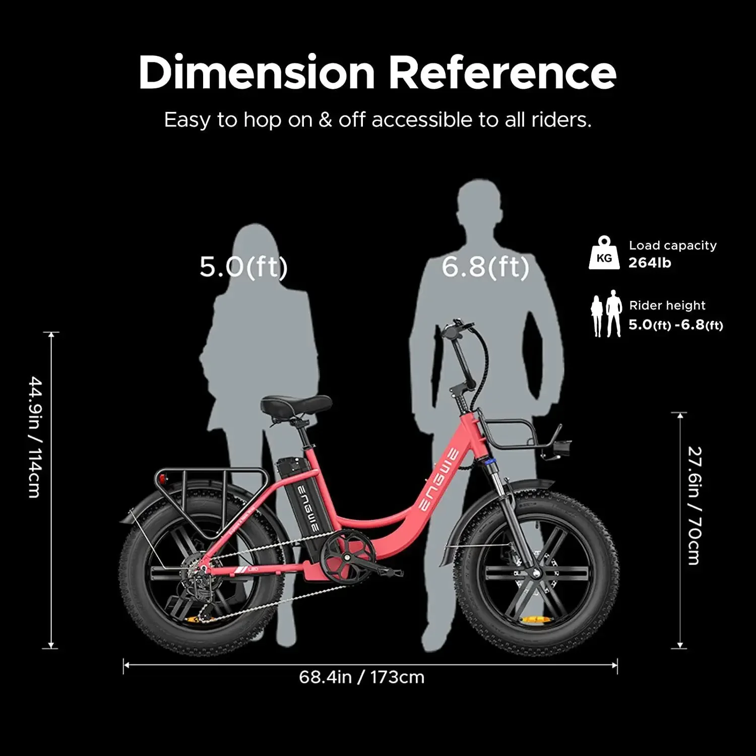 Vélo électrique urbain et de montagne, 20x4.0 pouces, moteur 750W, vitesse maximale 45 km/h, 52V, 13Ah, ENGWE L20, stock UE