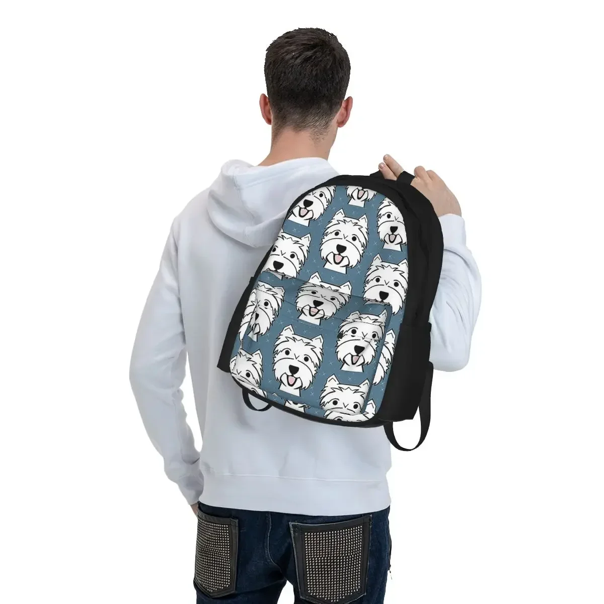 West Highland Terrier Westie Dogs Backpacks Boys Girls Bookbag Students School Bags Travel Rucksack Shoulder Bag Large Capacity