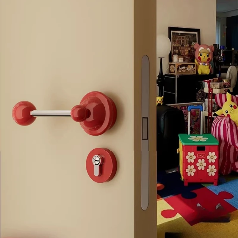 

Creative Red Interior Door Lock Bauhaus Style Silent Privacy Bedroom Lock Anti-Noise Door Knob for Cabinet Wardrobe Hardware
