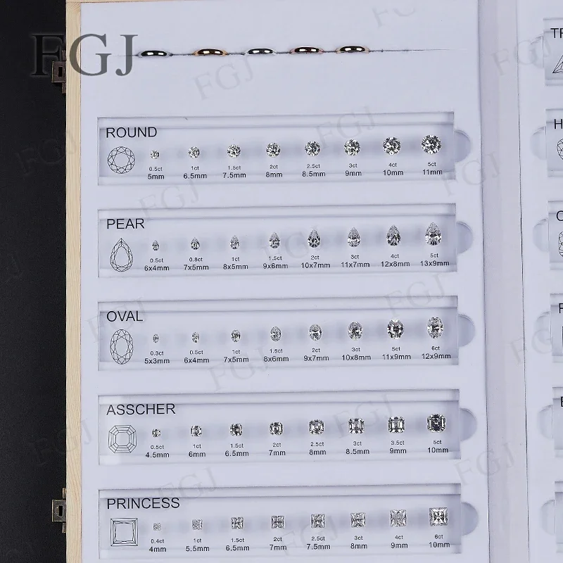 

Hot Sale Cubic Zirconia [11 Shapes] Customize Comparison Chart Diamond Carat Setting Ring Mainstones Size for Jewelry Making DIY