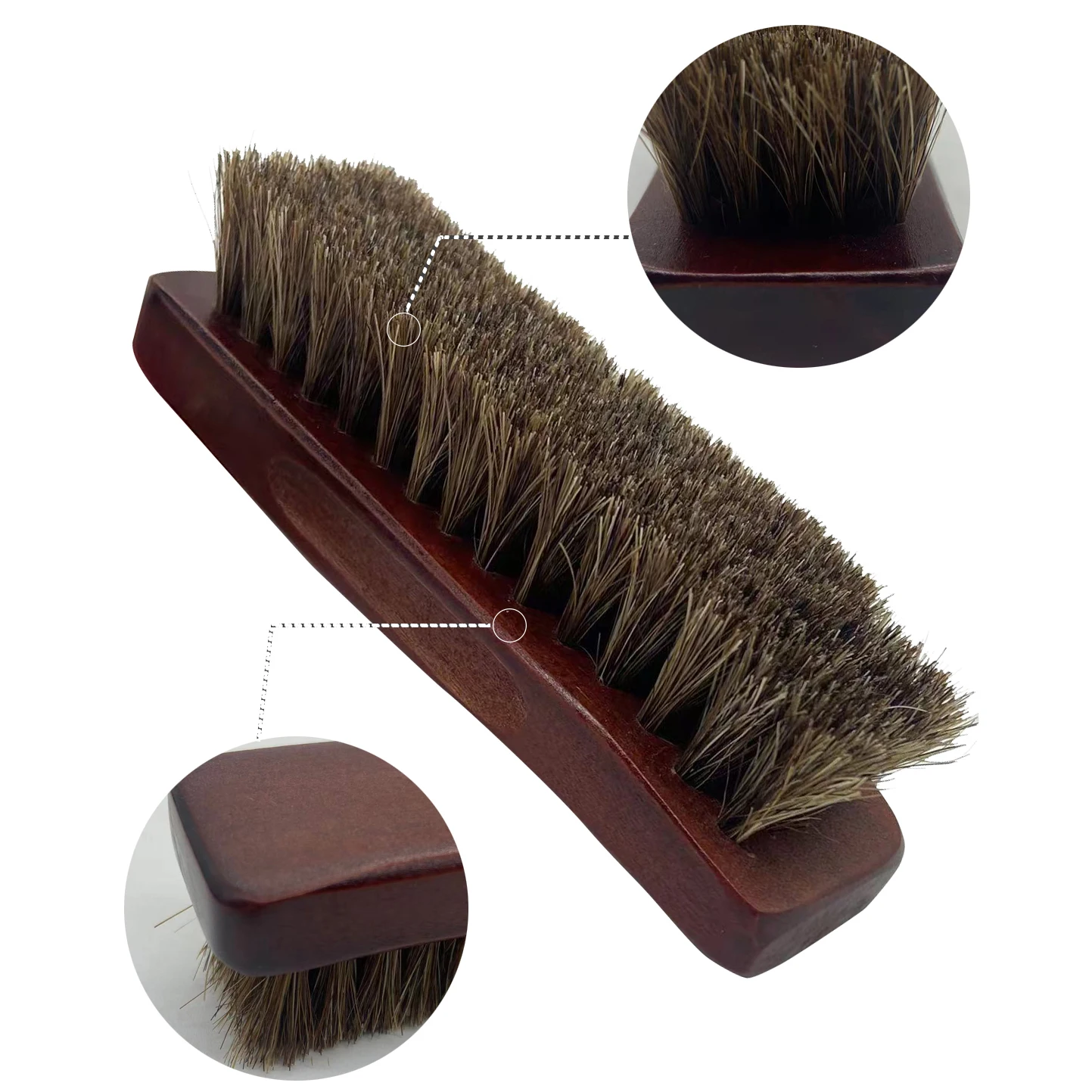 1PC premium horsehair shoe brush is suitable for polishing and cleaning leather products effectively removing dirt and debris