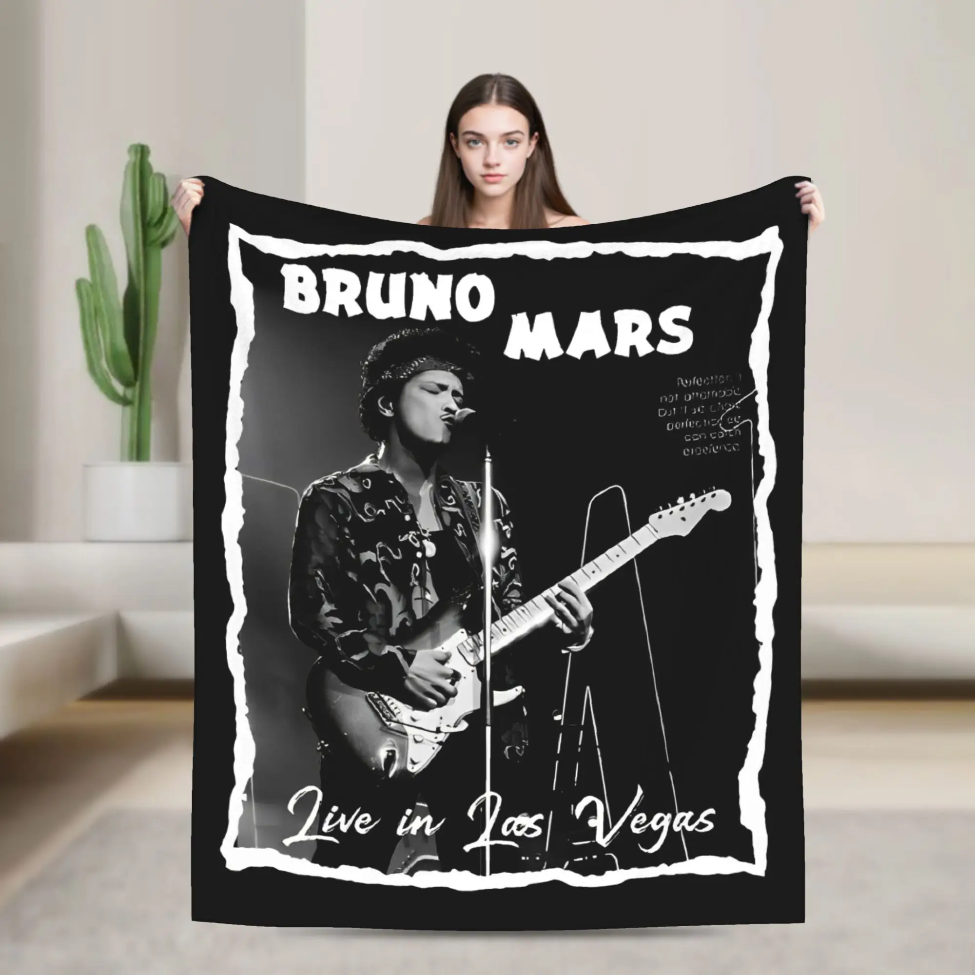 

Singer Bruno Mars Flannel Throw Blanket Blankets for Bedding Couch Warm Bedspread,