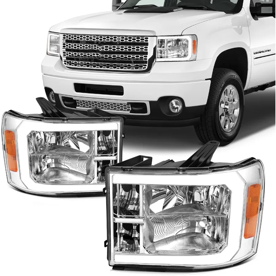 

Пара фар в сборе, предназначенная для GMC Sierra 1500 20072013 GMC Sierra 2500 HD 20072014 и GMC Sierra 3500 HD 20072014 с