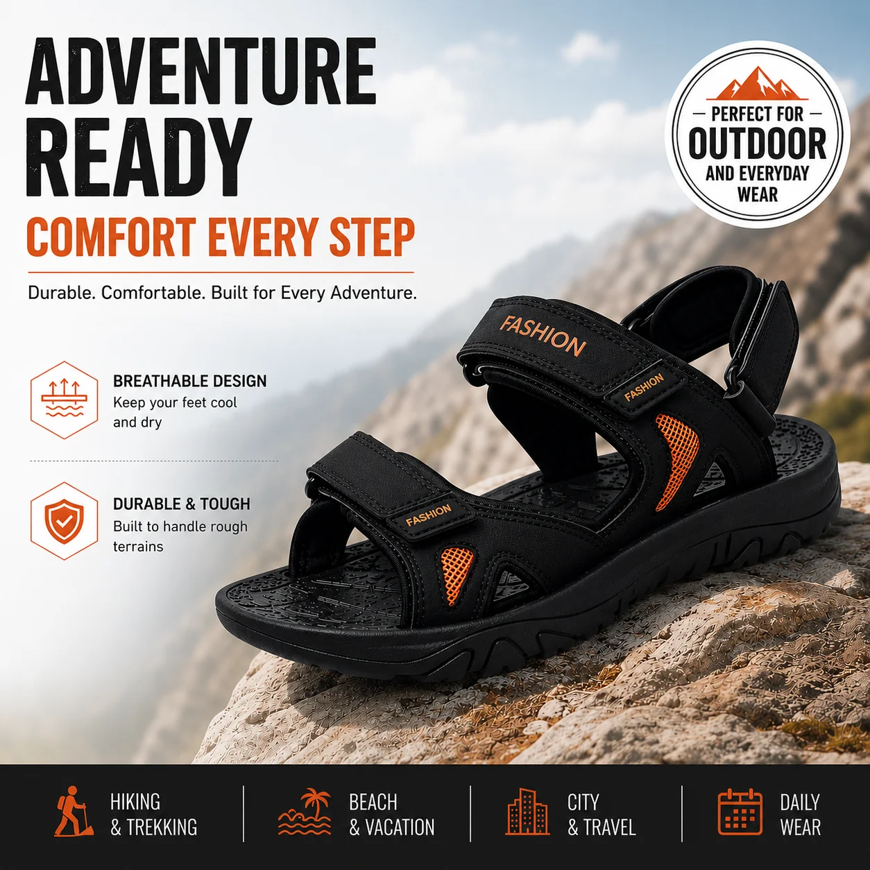

Plus-Size Men'S Sandals, New Summer Styles, Casual Shoes, Beach Shoes, Slippers, Open-Toe, Cool, Flat, Sporty Sandals